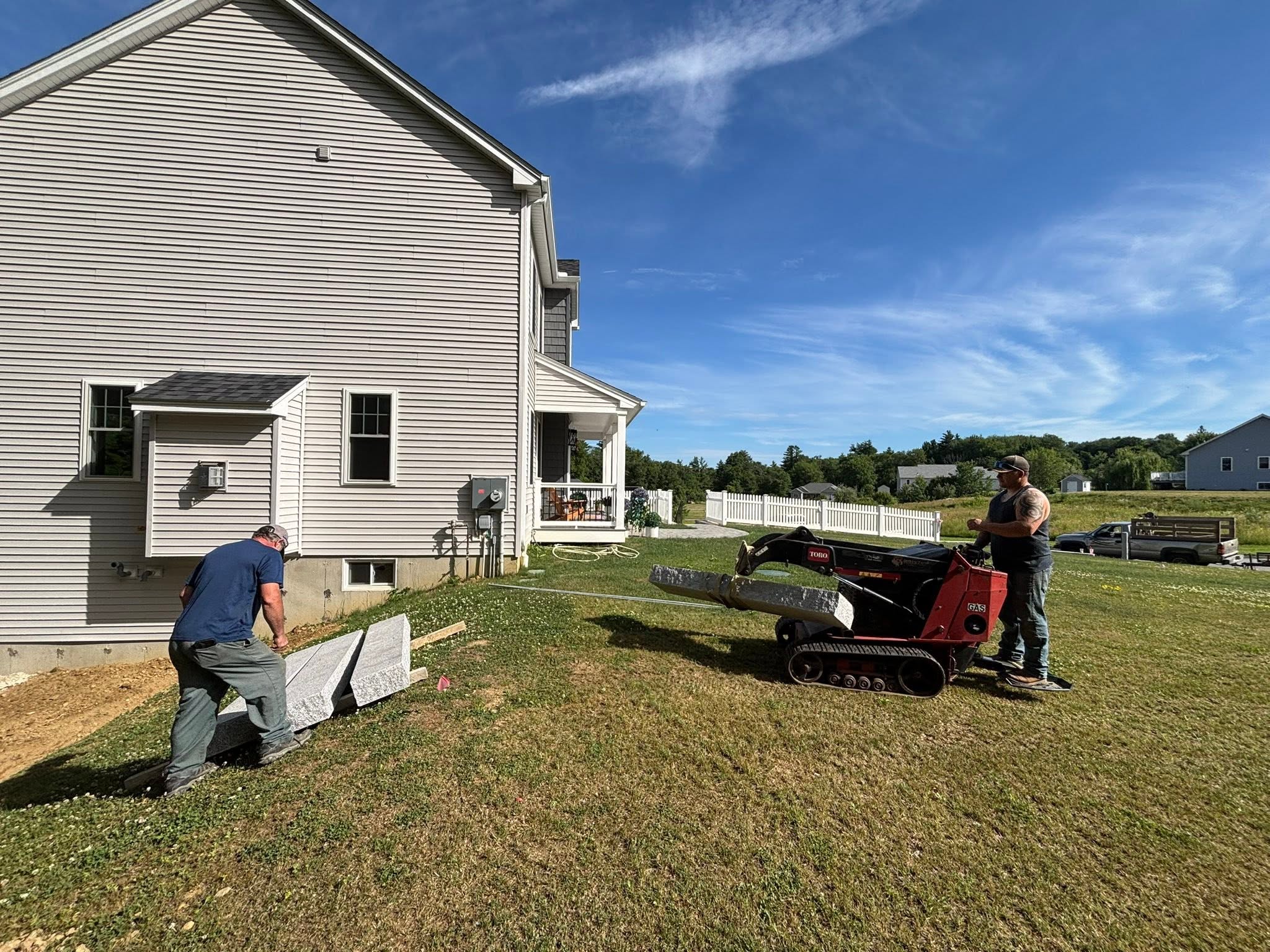 Retaining wall construction in East Brookfield, MA